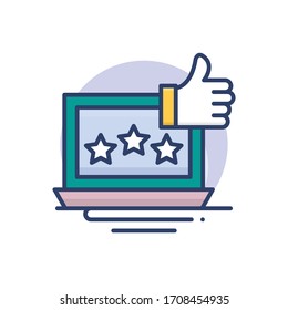 feedback vector illustration.  Startup and new business filled outline icon. 