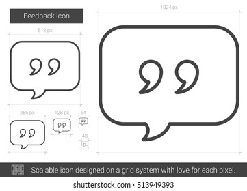Feedback vector line icon isolated on white background. Feedback line icon for infographic, website or app. Scalable icon designed on a grid system.