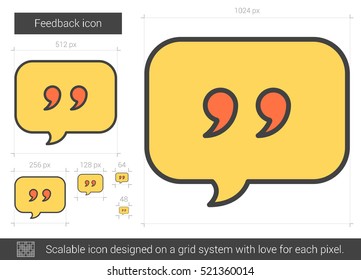 Feedback vector line icon isolated on white background. Feedback line icon for infographic, website or app. Scalable icon designed on a grid system.