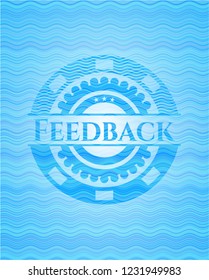 Feedback water concept badge background.