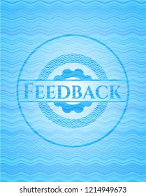 Feedback water wave concept style emblem.