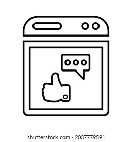 Feedback, web, comment outline icon. Line art vector.