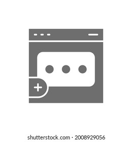 Feedback-Webseite, Überprüfung, Chat graues Symbol.