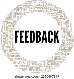 Feedback word cloud conceptual design isolated on white background.