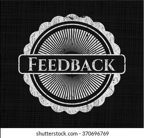 Feedback written on a chalkboard
