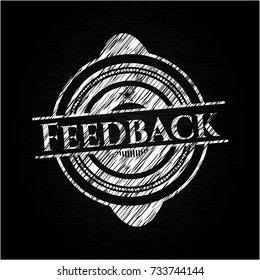 Feedback written on a chalkboard