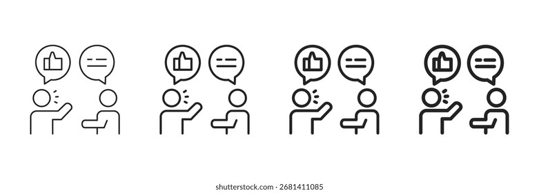 Feedbackicon Set Colección de estilo de línea diferente