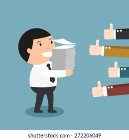 Feedback-People give the man thumbs-up for his good work
