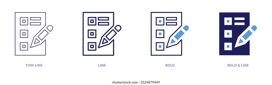Feedbacks icon in 4 different styles. Thin Line, Line, Bold, and Bold Line. Duotone style. Editable stroke.