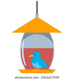 Feeder for bird vector cartoon illustration isolated on a white background.