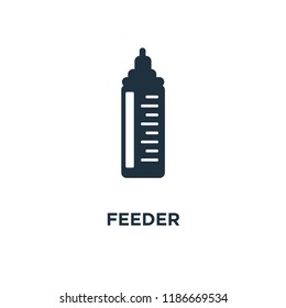 Feeder icon. Black filled vector illustration. Feeder symbol on white background. Can be used in web and mobile.
