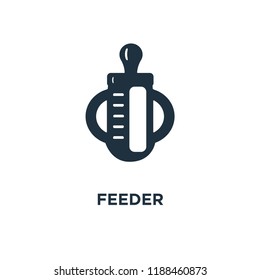 Feeder icon. Black filled vector illustration. Feeder symbol on white background. Can be used in web and mobile.