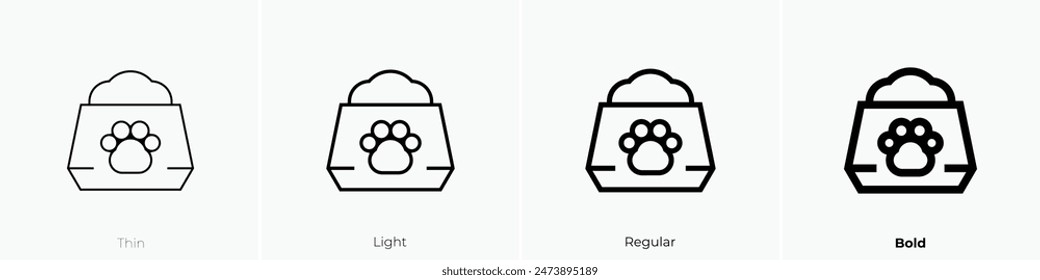 feeder icon. Thin, Light Regular And Bold style design isolated on white background