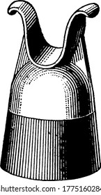 A feeder insulator madeup from bronze material, vintage line drawing or engraving illustration.