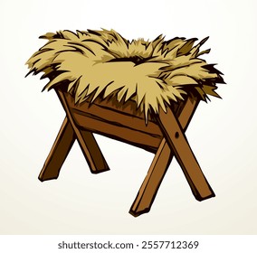 Feeder for livestock. Vector drawing