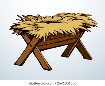 Feeder for livestock. Vector drawing