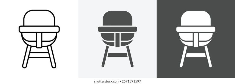 Feeding Baby Chair icon set vector art