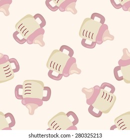 Feeding bottle , cartoon seamless pattern background
