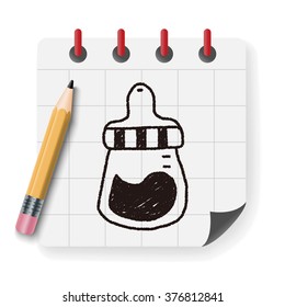 feeding bottle doodle drawing
