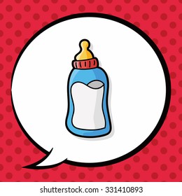 Feeding bottle doodle, speech bubble