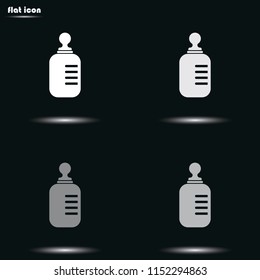 Feeding bottle flat grayscale vector icon.