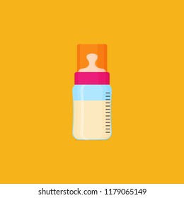 Feeding bottle flat vector icon