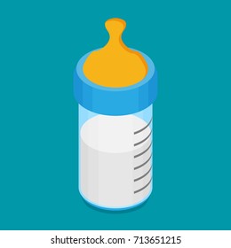 Feeding bottle flat vector icon
