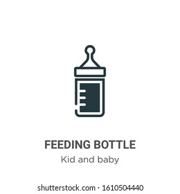 Feeding bottle glyph icon vector on white background. Flat vector feeding bottle icon symbol sign from modern kid and baby collection for mobile concept and web apps design.