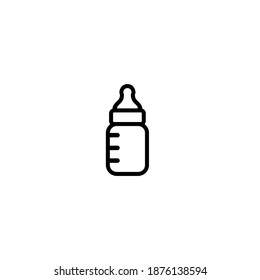 Feeding bottle icon. Baby icon. Simple, flat, outline, black.