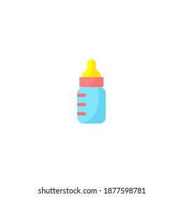 Feeding bottle icon. Baby icon. Simple, flat, color, shading.
