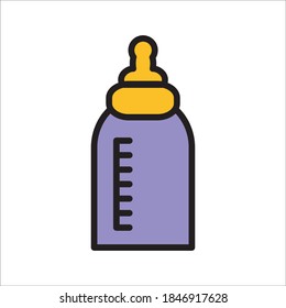 Feeding Bottle Icon Color Design Vector Template Illustration
