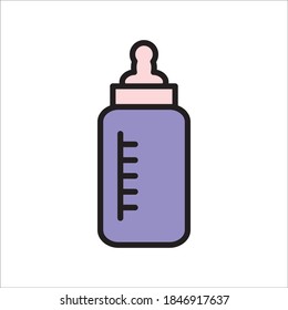 Feeding Bottle Icon Color Design Vector Template Illustration