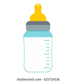 Icono de la botella de alimentación plano aislado sobre fondo blanco Ilustración vectorial
