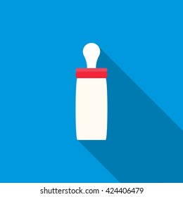 Feeding bottle icon, flat style
