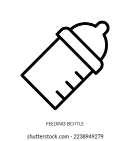 feeding bottle icon. Line Art Style Design Isolated On White Background