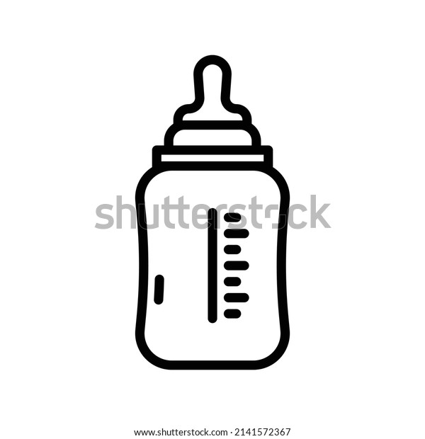 Feeding Bottle Icon. Line Art Style Design\
Isolated On White\
Background
