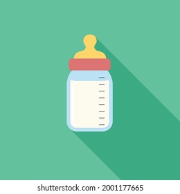 Feeding bottle icon, milk bottle icon. Vector illustration