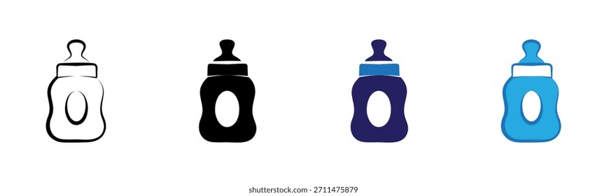 Feeding Bottle Icon Multi Style Vector Illustration