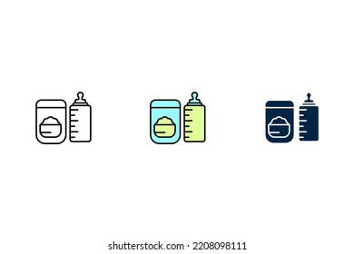 feeding bottle icon. Simple element illustration. feeding bottle concept outline symbol design.