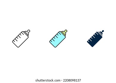 icono de la botella de alimentación. Ilustración de elemento simple. diseño de símbolos de contorno del concepto de botella de alimentación.