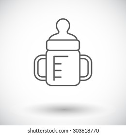 Feeding bottle icon. Thin line flat vector related icon for web and mobile applications. It can be used as - logo, pictogram, icon, infographic element. Vector Illustration. 