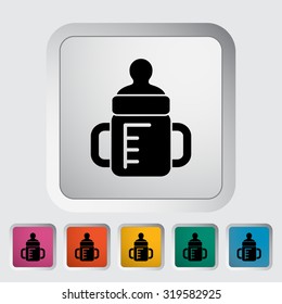 Feeding bottle icon. Thin line flat vector related icon for web and mobile applications. It can be used as - logo, pictogram, icon, infographic element. Vector Illustration. 