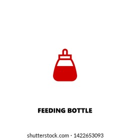 feeding bottle icon. feeding bottle vector design. sign design. red color