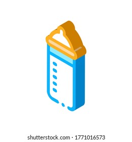 Feeding Bottle Icon Vector. Isometric Feeding Bottle sign. color isolated symbol illustration
