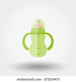 Feeding bottle. Icon for web and mobile application. Vector illustration on a white background. Flat design style.