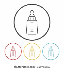 Feeding bottle line icon