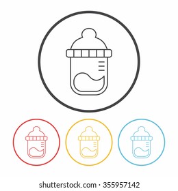 Feeding bottle line icon