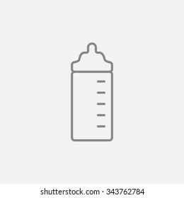 Füllen Sie das Flaschenliniensymbol für Web-, Mobil- und Infografiken. Vektorgrafik, dunkelgraues Symbol einzeln auf hellgrauem Hintergrund.