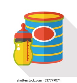Feeding bottle and milk flat icon