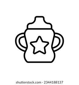 Feeding Bottle Outline Icon Vector Illustration